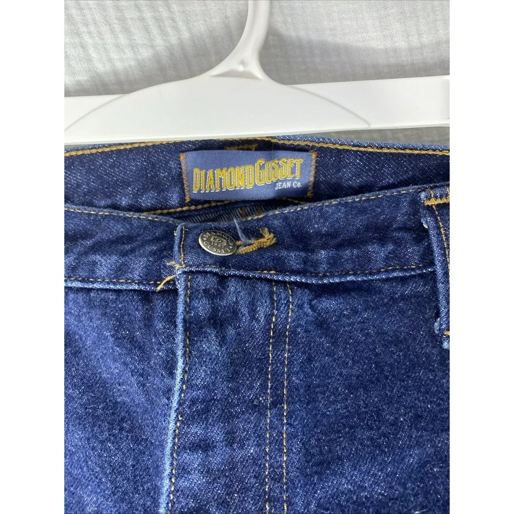 Diamond Gusset Jeans Men's Denim Blue 42x32 Cotton Made In USA Vintage Work